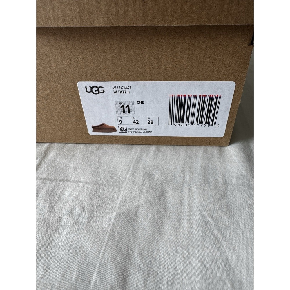 New UGG Tazz II Slipper Chestnut (1174471-CHE) Size 11 Brown Authentic NIB - Picture 6 of 10